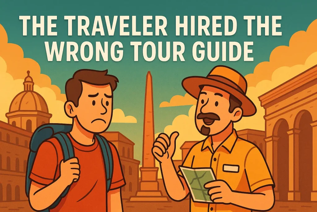 the traveler hired the wrong tour guide